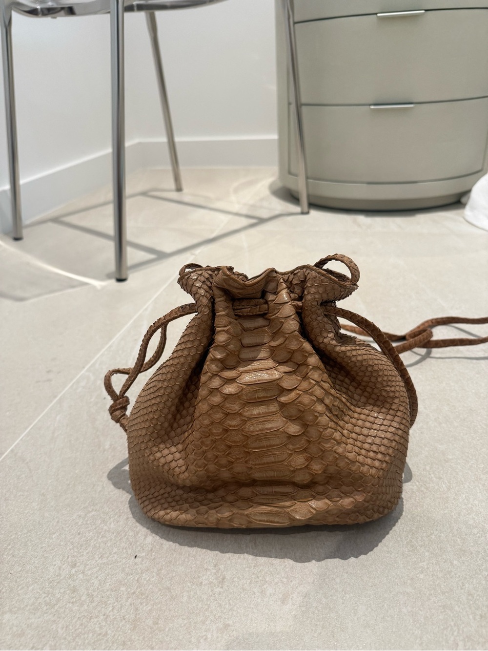 Hunting Season Mini Python Drawstring Crossbody - Picture 3 of 4
